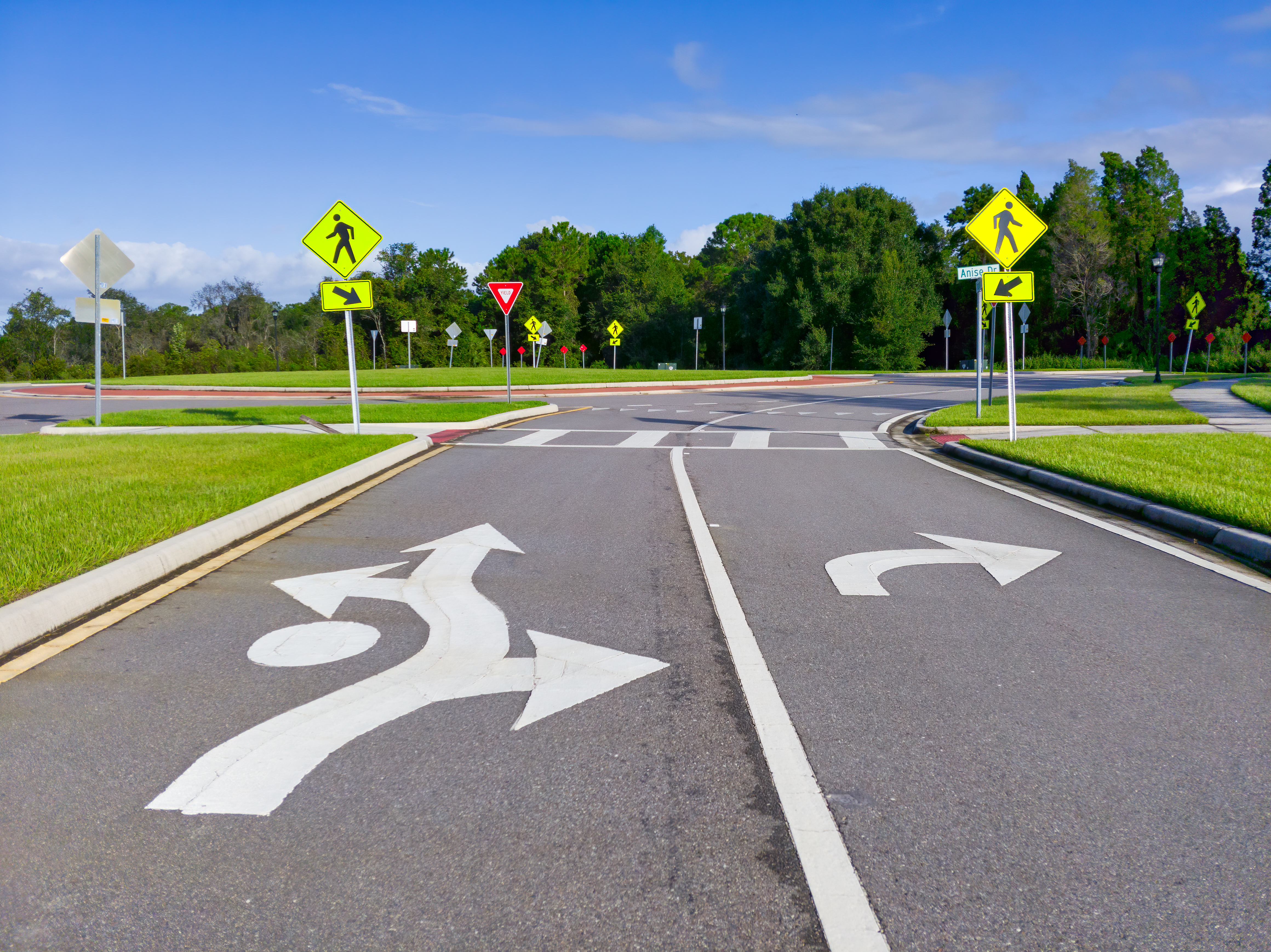 Road with exit